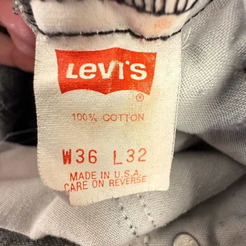 Vtg 1992 Levis 550 Jeans Mens 36 X 32 Gray Relaxed Fit Straight Zip Fly Made USA